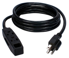 EXTENSION CORD W/COVER 2 OUTLET 10 FT CORD BLACK CLI79101