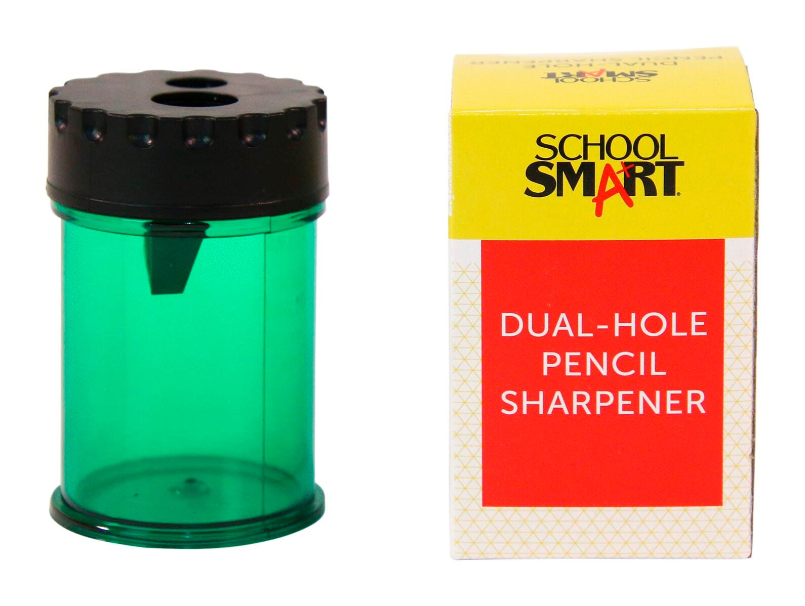 PENCIL SHARPENER 2-HOLE ASSORTED COLORS 1.5 IN DIA