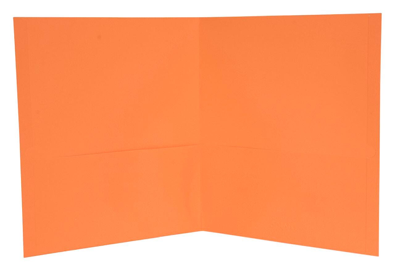 FOLDER 2-POCKET ORANGE PACK OF 25 - SCHOOL SMART