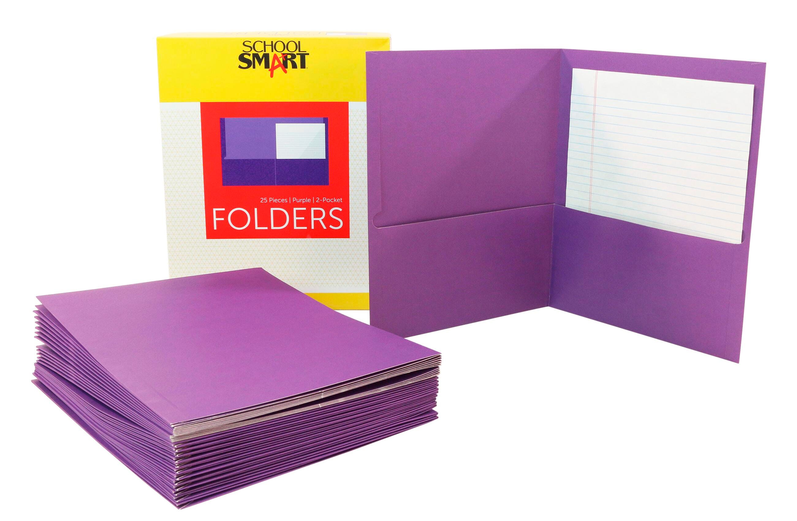 FOLDER 2-POCKET PURPLE PACK OF 25 - SCHOOL SMART