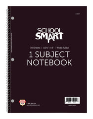 NOTEBOOK SPIRAL WR 10.5 X 8 70 SHEETS PERFORATED BLACK - EACH
