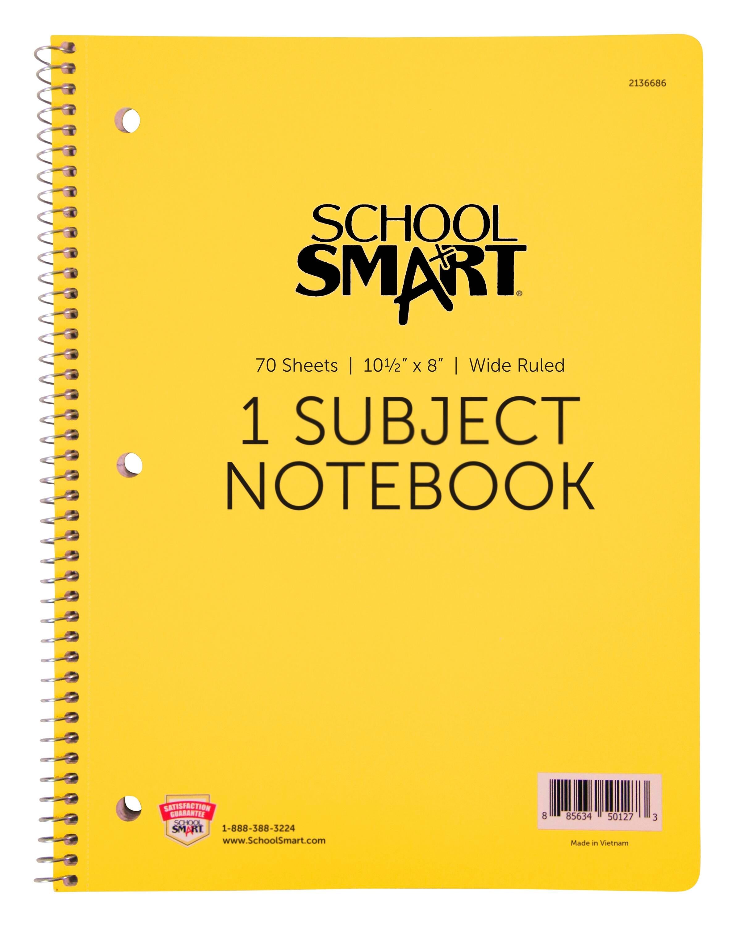 NOTEBOOK SPIRAL WR 10.5 X 8 70 SHEETS PERFORATED YELLOW - EACH