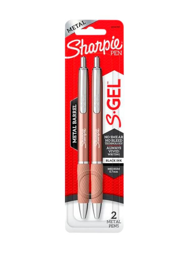 PEN SHARPIE GEL 0.7 MM ROSE GOLD BARREL BLACK INK PK OF 2