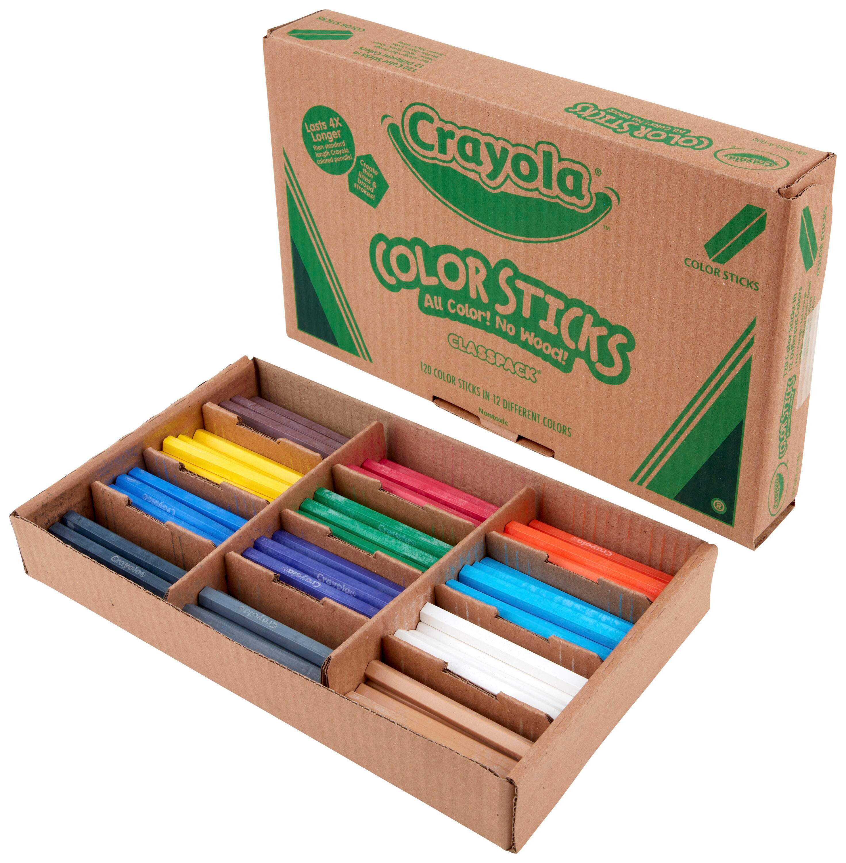 PENCILS COLORED STICKS CRAYOLA CLASSPACK 12-COLORS SET OF 120