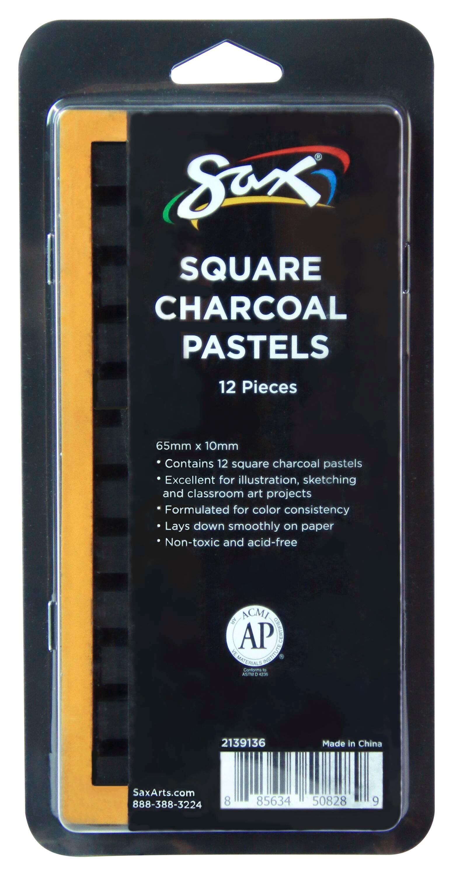 CHARCOAL COMPRESSED SAX BLACK PACK OF 12