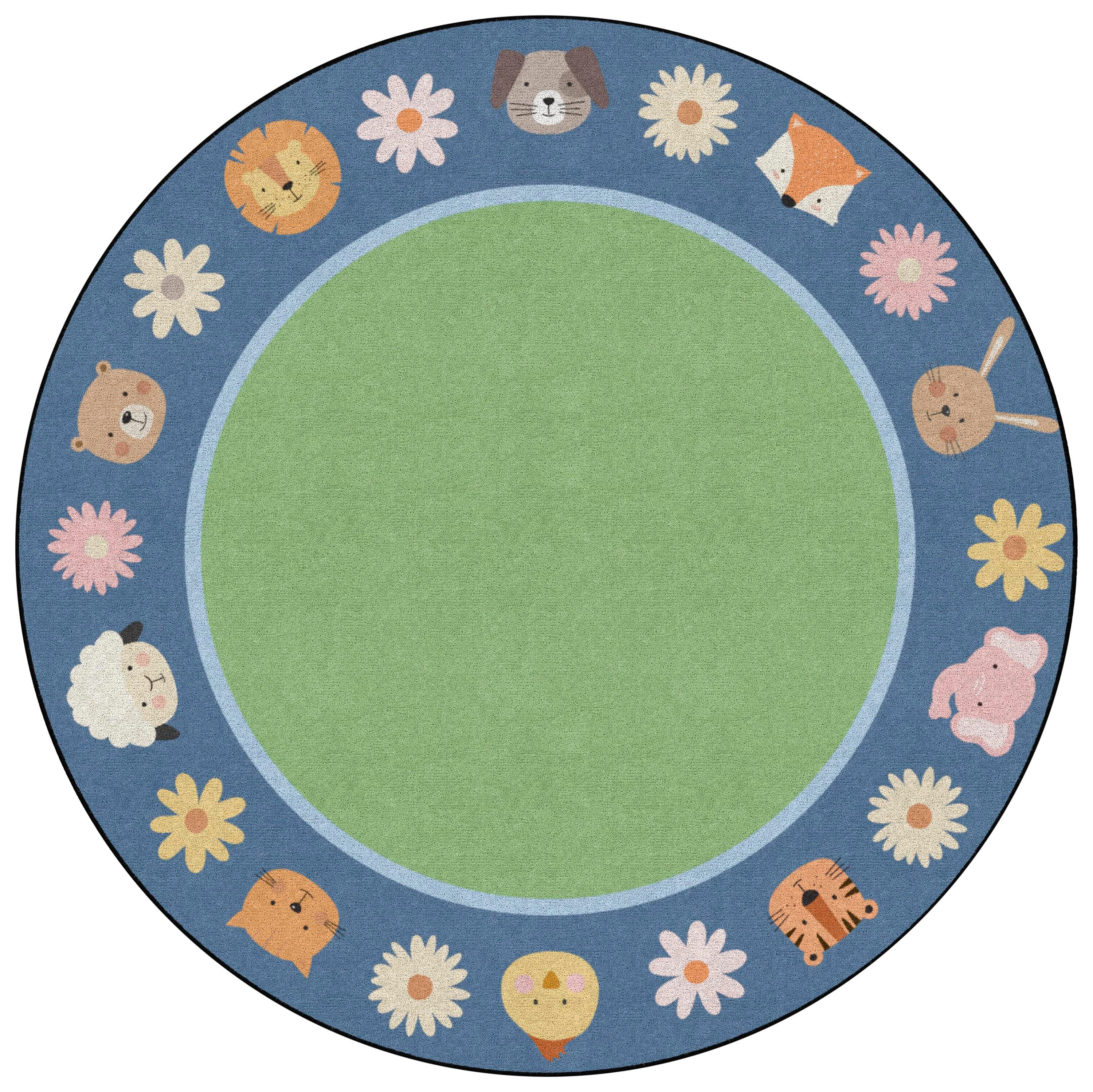 CHILDCRAFT - CARPETS - ANIMAL FRIENDS BORDER - ROUND - 8 FT DIA