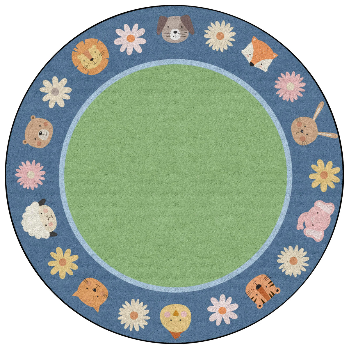 CHILDCRAFT - CARPETS - ANIMAL FRIENDS BORDER - ROUND - 8 FT DIA
