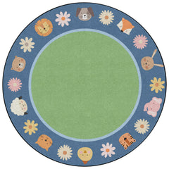CHILDCRAFT - CARPETS - ANIMAL FRIENDS BORDER - ROUND - 8 FT DIA