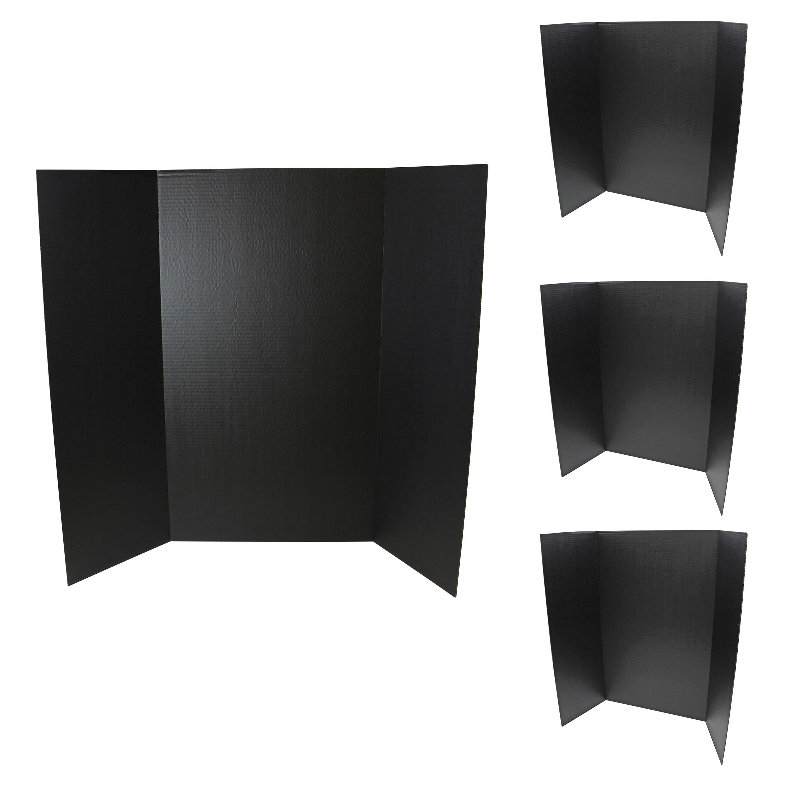 PRESENTATION BOARD TRI FOLD FLPSD 48X36 IN BLK PK OF 4