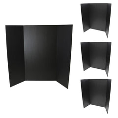 PRESENTATION BOARD TRI FOLD FLPSD 48X36 IN BLK PK OF 4
