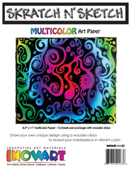 PAPER SKRATCH 8.5 X 11 MULTICOLOR W STYLUS 12 SHEETS