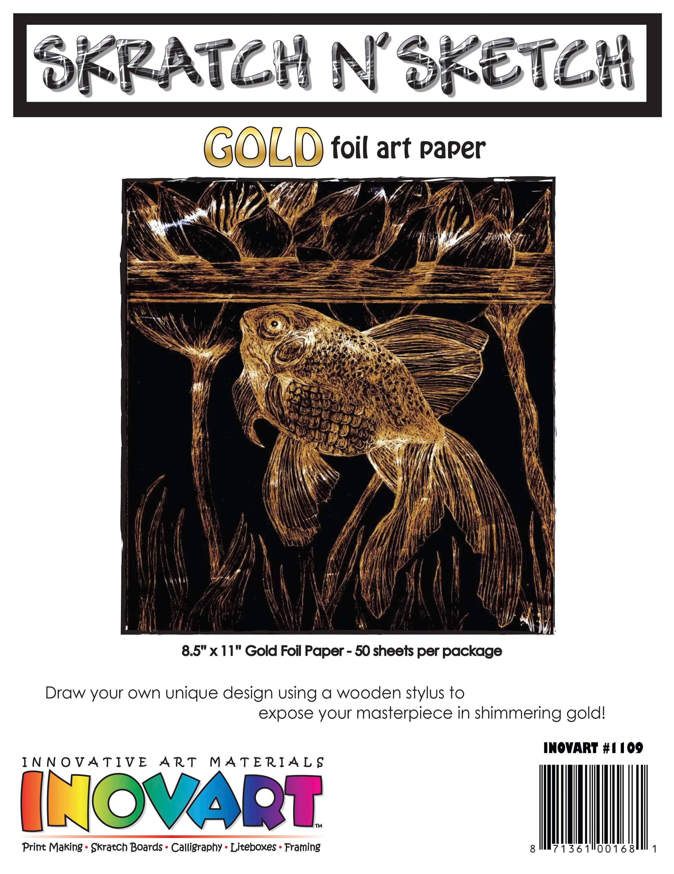 PAPER SKRATCH 8.5 X 11 GLD W 50 SHEETS