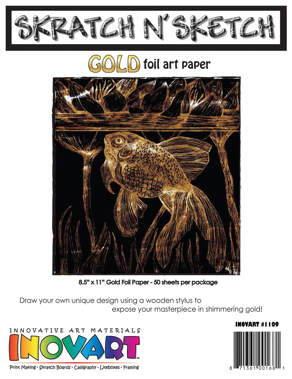 PAPER SKRATCH 8.5 X 11 GLD W 50 SHEETS