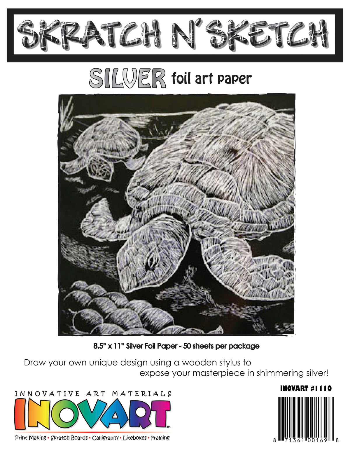 PAPER SKRATCH 8.5 X 11 SLVR W 50 SHEETS