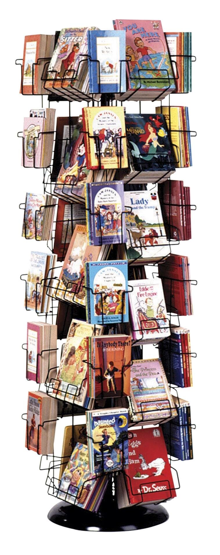 DISPLAY - R-WIREWORKS BOOK DISPLAY - 30 POCKETS VARIOUS SIZES - ADJUSTABLE HEIGHT 20 X 20 - HEIGHT ADJUSTMENTS 41 INCH 48 INCH OR 54 INCH
