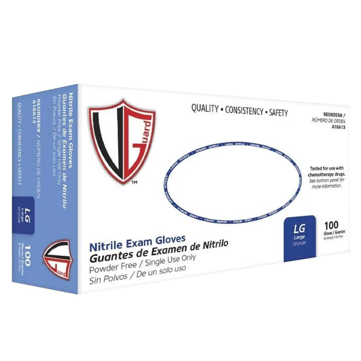 SCHOOL HEALTH NITRILE GLOVES - LARGE - 100/BOX