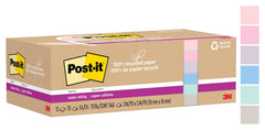 POST-IT NOTE SUPER STICKY RECYC 3X3 WNDRLST PASTELS PACK OF 12