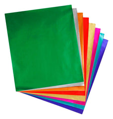 PAPER METALLIC FOIL 8.5X10 IN ASSORTED COLORS PK OF 24