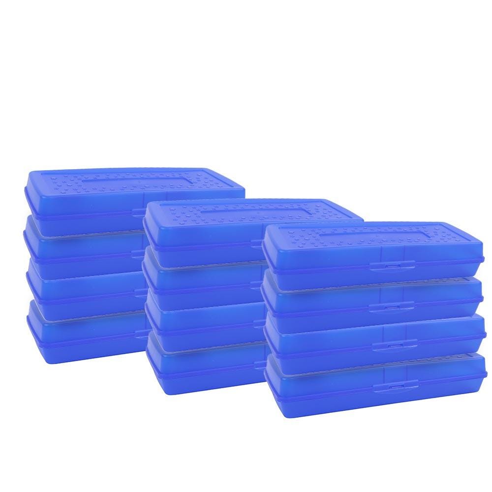 PENCIL BOX STRETCH - SCHOOL SMART BLUE 12 PK