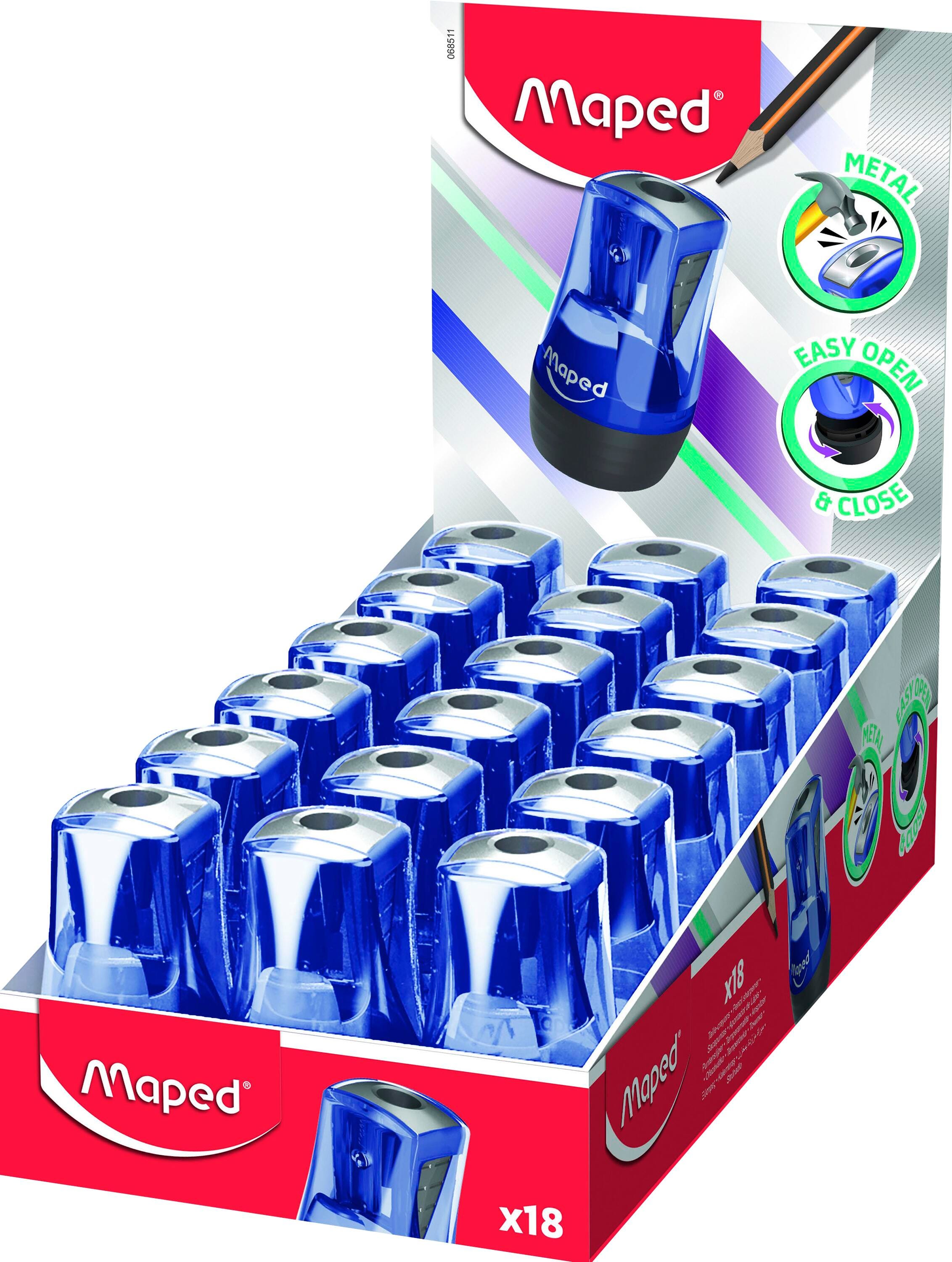 MAPED 1-HOLE TONIC METAL PENCIL SHARPENERS - PACK OF 18