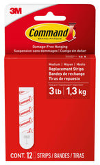 HOOK REPLACEMENT STRIPS FOR COMMAND CLIPS MED PACK OF 12