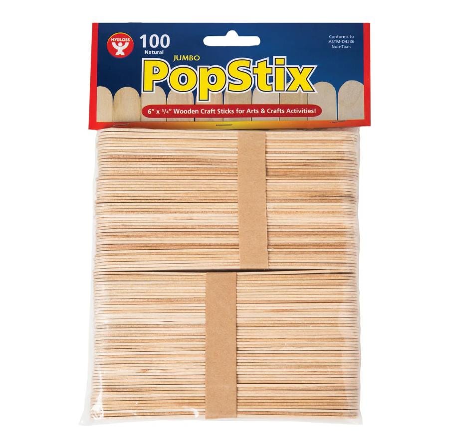 CRAFT STICKS HYGLOSS JUMBO NATURAL PACK OF 100