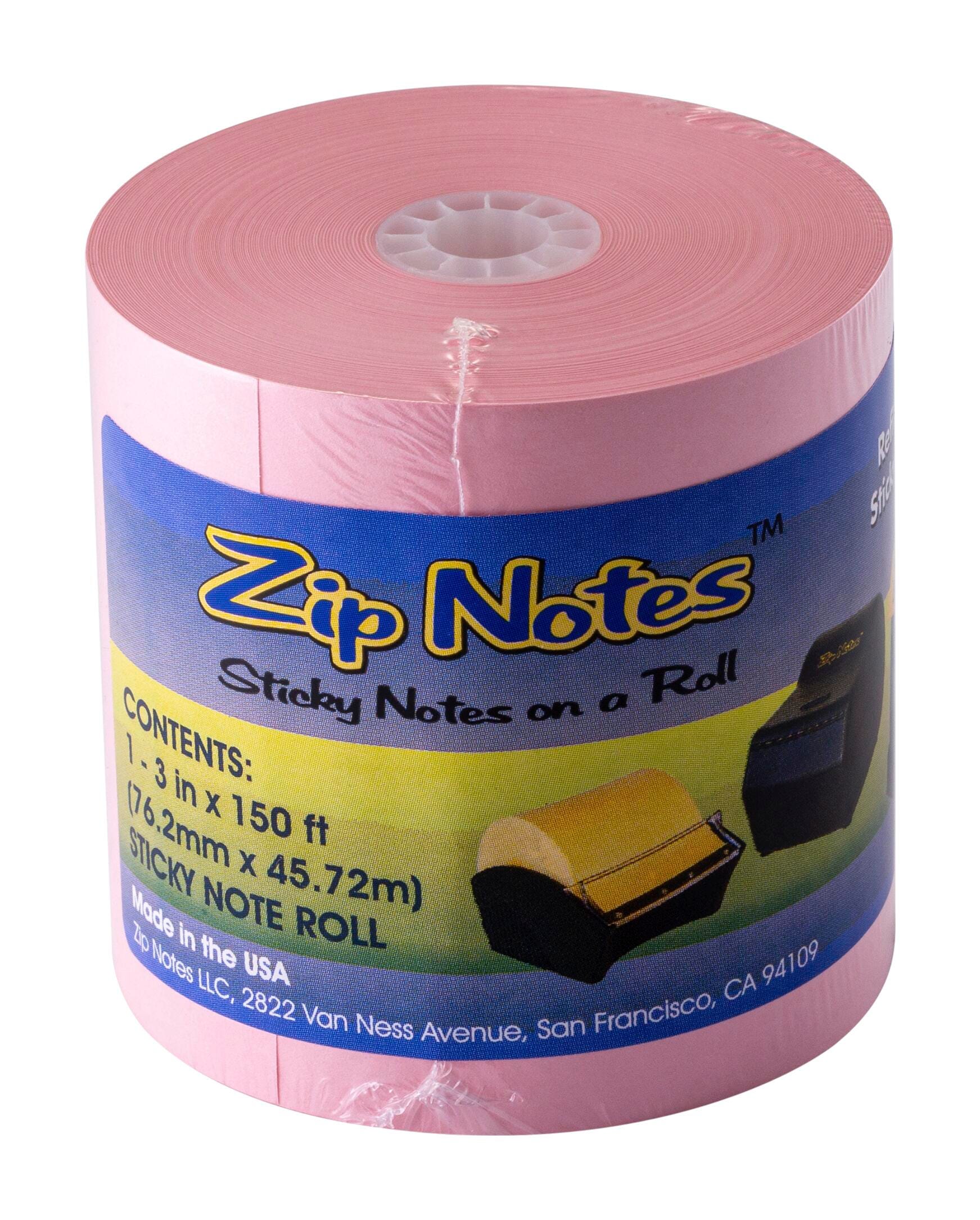 ZIP NOTES REFILL ROLL PINK 3 IN X 150 FT