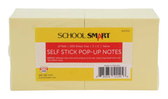 NOTES SELF STICK POP UP YELLOW 3X3 IN 100 SHEET PAD PACK OF 12 - SCHOOL SMART
