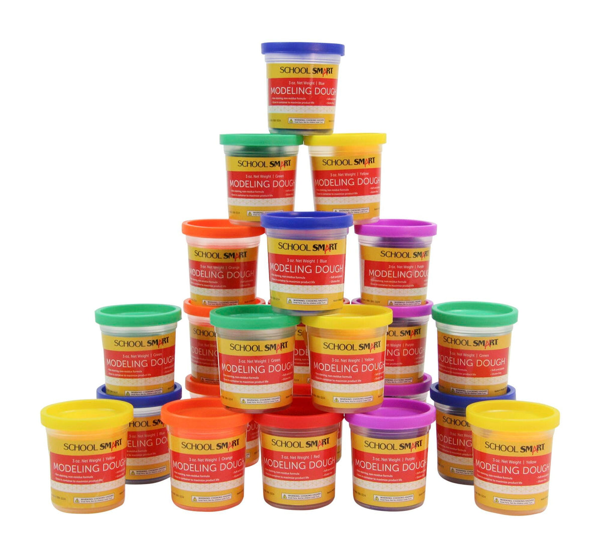 DOUGH MODELING SCHOOL SMART 3 OZ ASSORTED COLORS SET OF 24