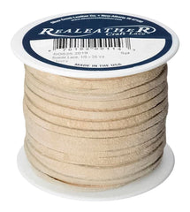 LEATHER SUEDE LACING 25 YARD IVORY