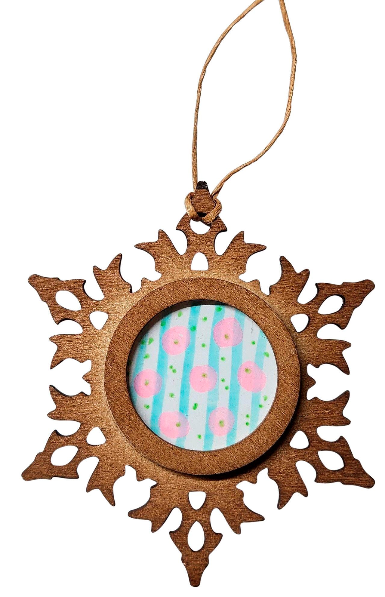 ORNAMENT SNOWFLAKE SNAPINS DESIGN YOUR OWN WOOD PK OF 24