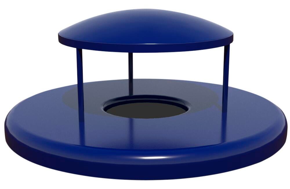 FLATTOP ASSEMBLY WITH RAIN BONNET FOR TR55 TRASH RECEPTICLE WITH HARDWARE - 8 IN HOLE OPENING