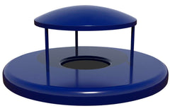 FLATTOP ASSEMBLY WITH RAIN BONNET FOR TR55 TRASH RECEPTICLE WITH HARDWARE - 8 IN HOLE OPENING