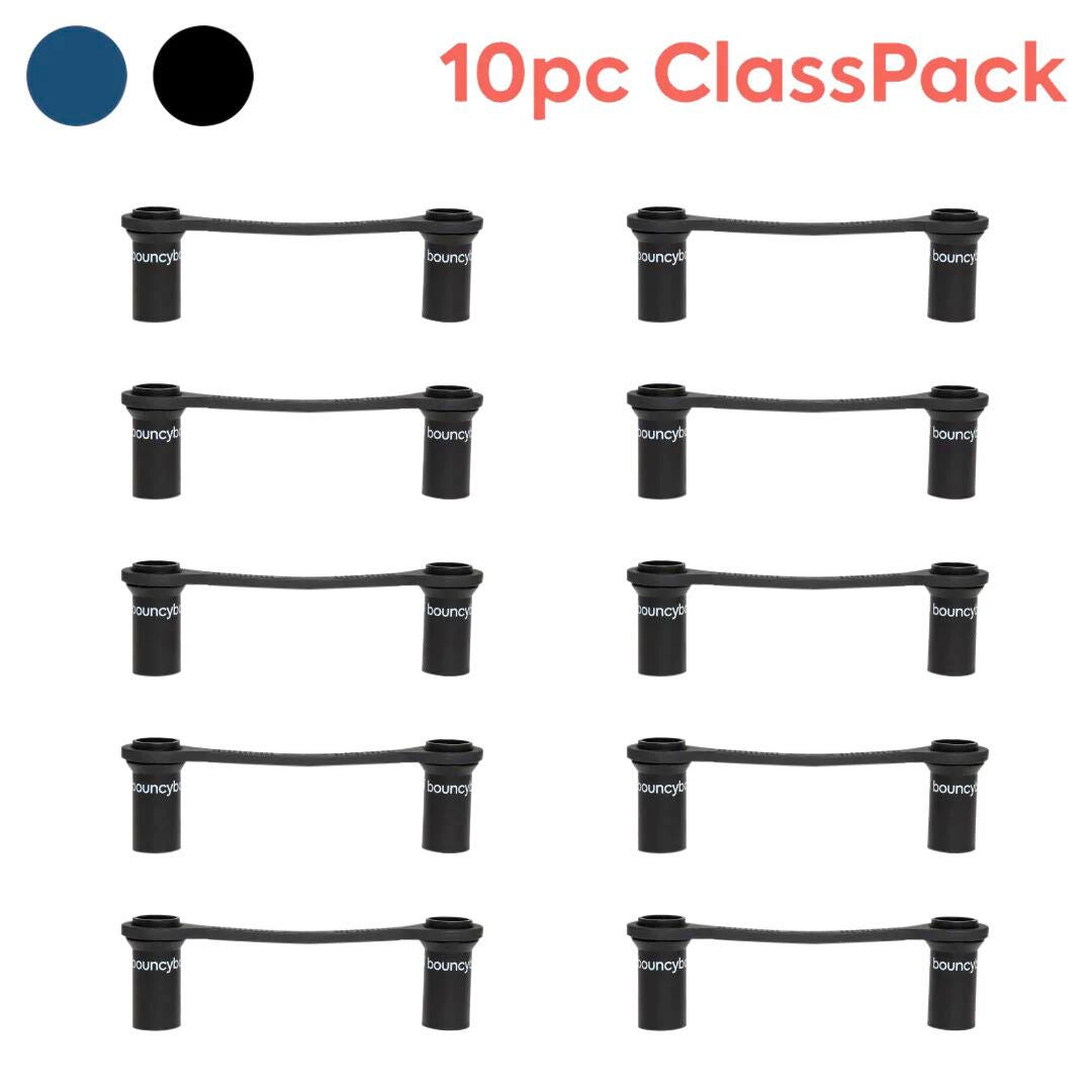 BOUNCYBAND 10 PC CLASSROOM PACK FOR ELEMENTARY SCHOOL CHAIRS - BLACK
