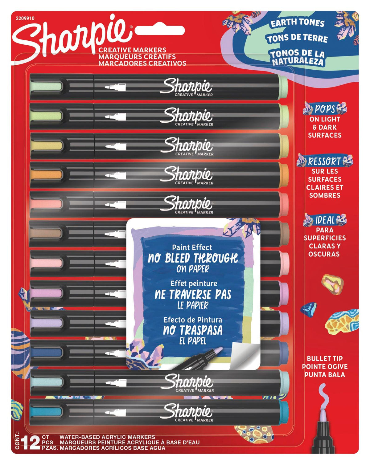 MARKERS SHARPIE CREATIVE BULLET TIP EARTH TONES SET OF 12