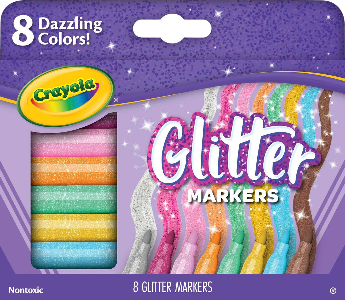 MARKERS CRAYOLA GLITTER ASST SET OF 8