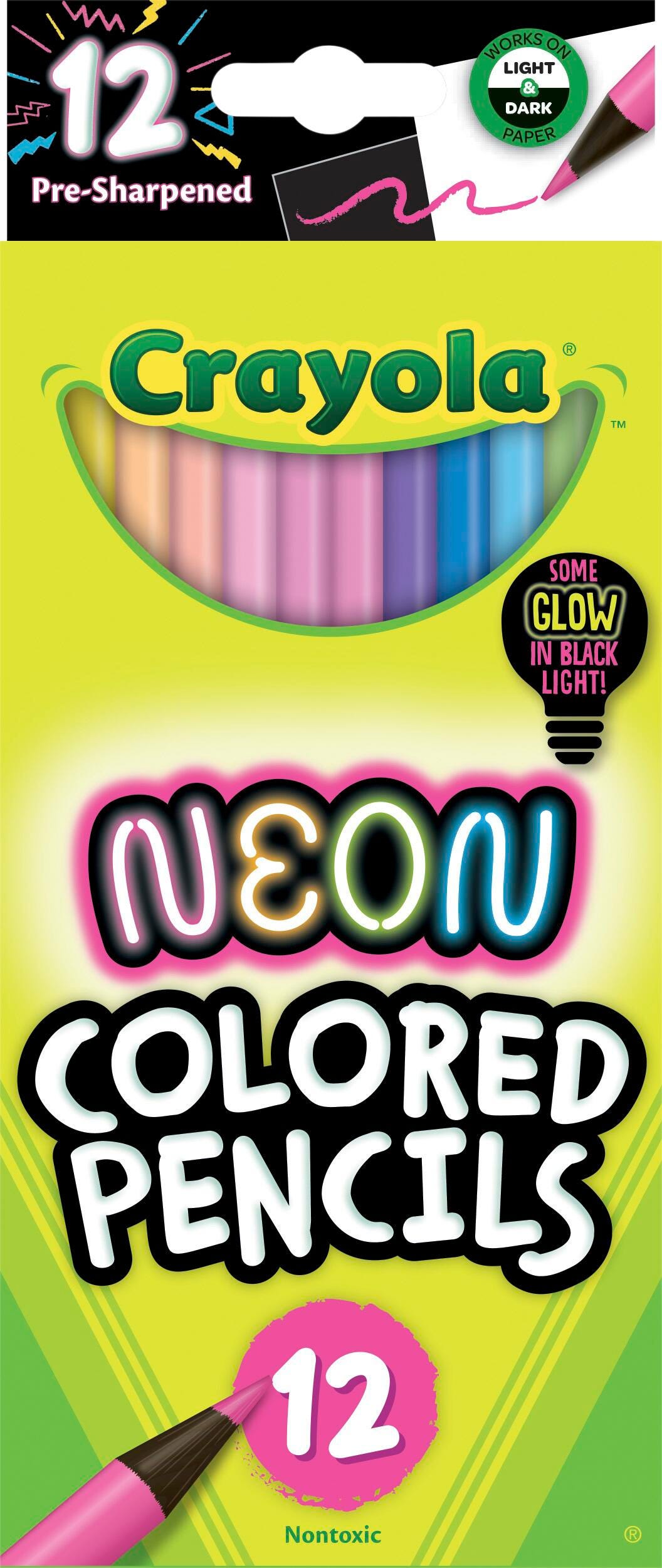 PENCILS COLORED CRAYOLA NEON COLORS SET OF 12