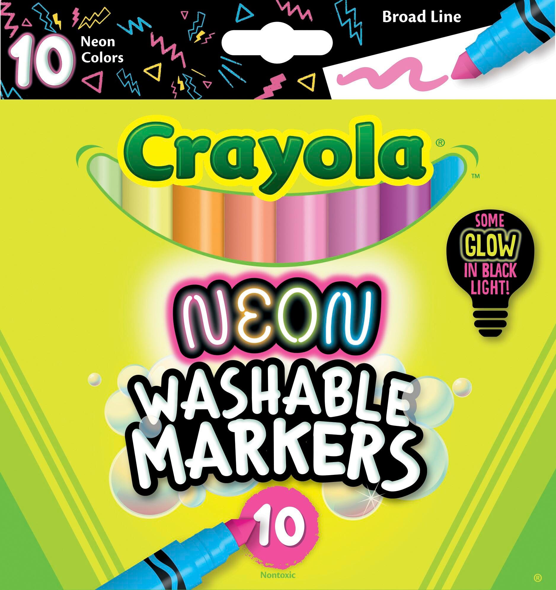 MARKERS CRAYOLA WASH ASST NEON ASST SET OF 10