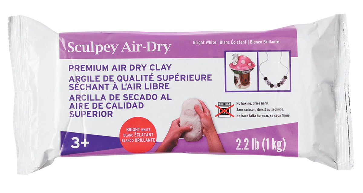 CLAY SCULPEY AIR DRY 2.2 LBS WHITE