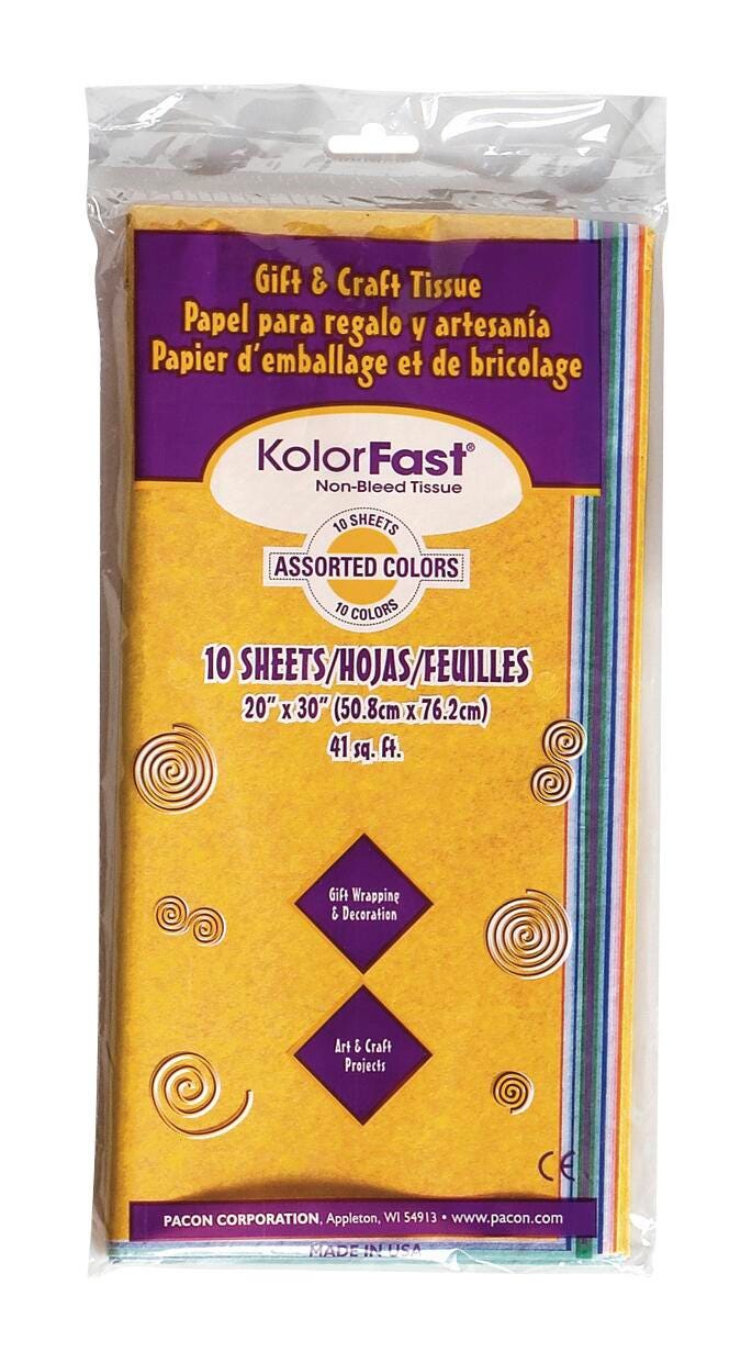 TISSUE KOLORFAST 20X30 ASSORTED COLORS 10 SHTS