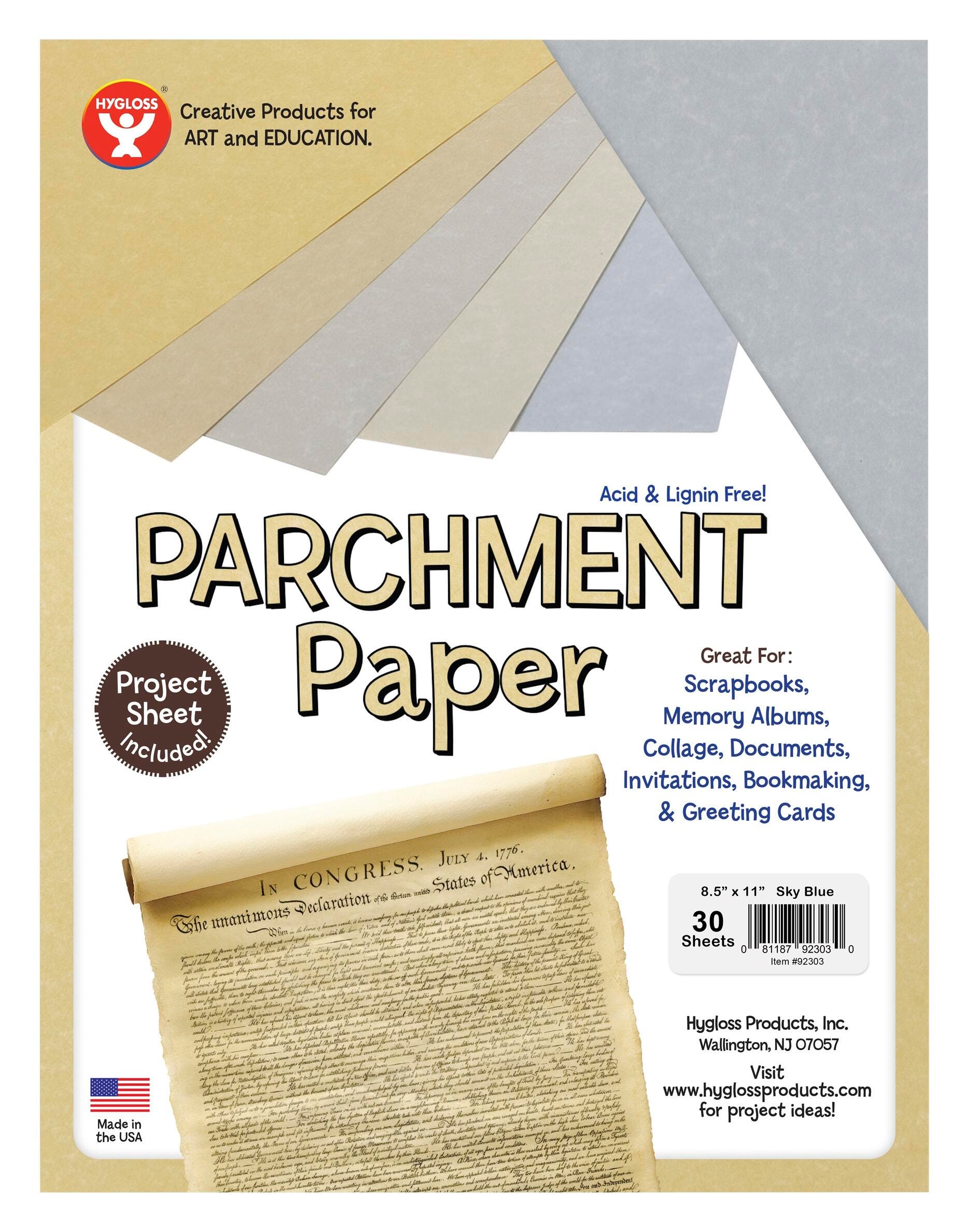 PAPER PRCHMNT 8 1/2 X 11 IN SKY BL 30 SHEETS