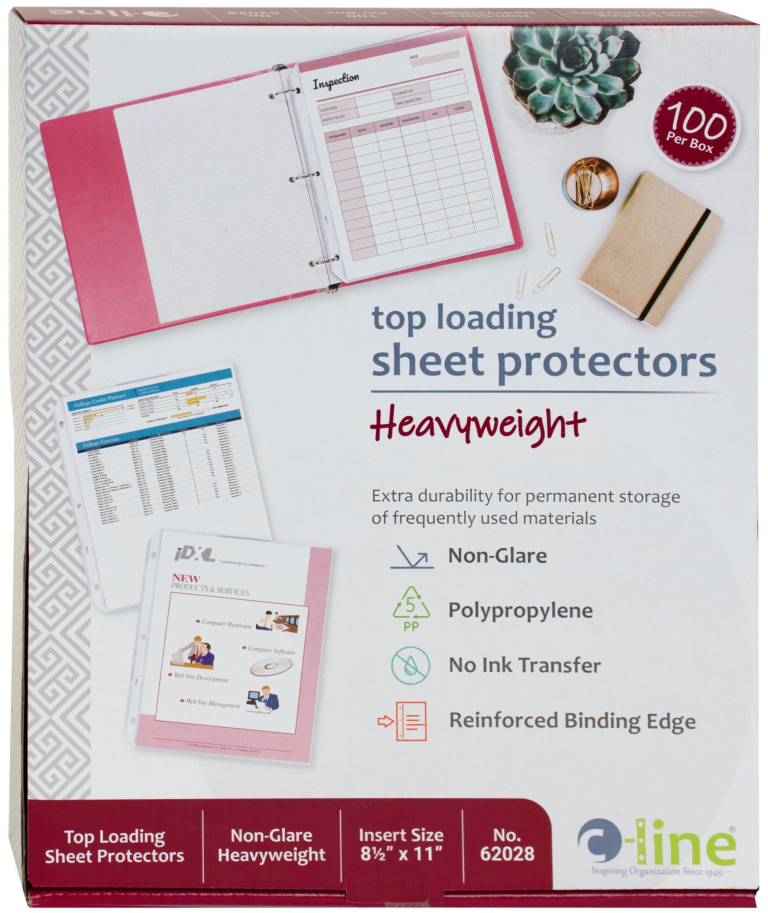 SHEET PROTECTOR HEAVYWEIGHT 8.5 X 11 IN NONGLARE PK OF 100
