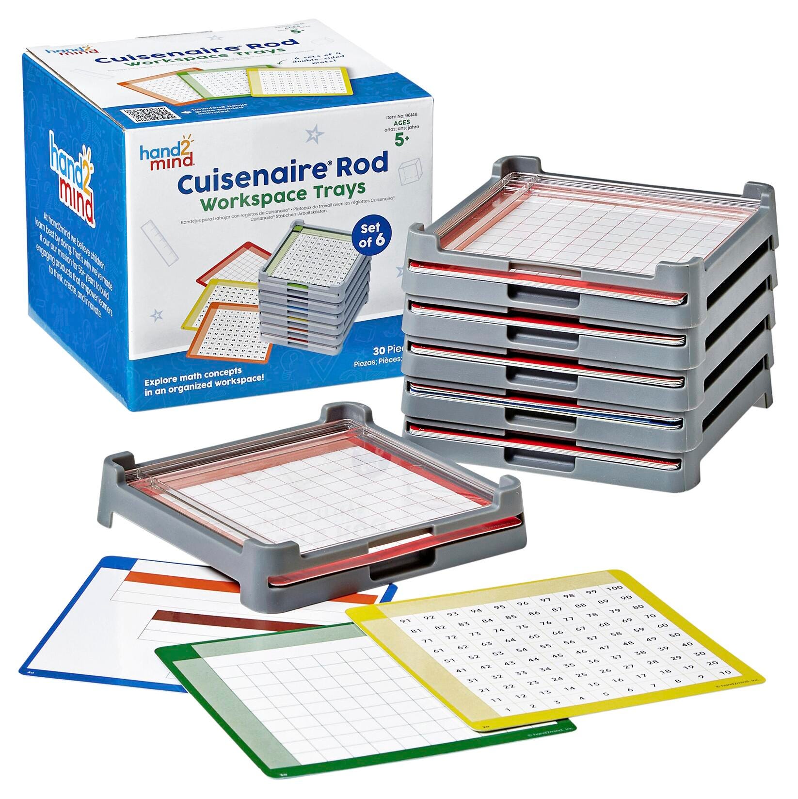 CUISENAIRE RODS WORKSPACE TRAYS - SET OF 6