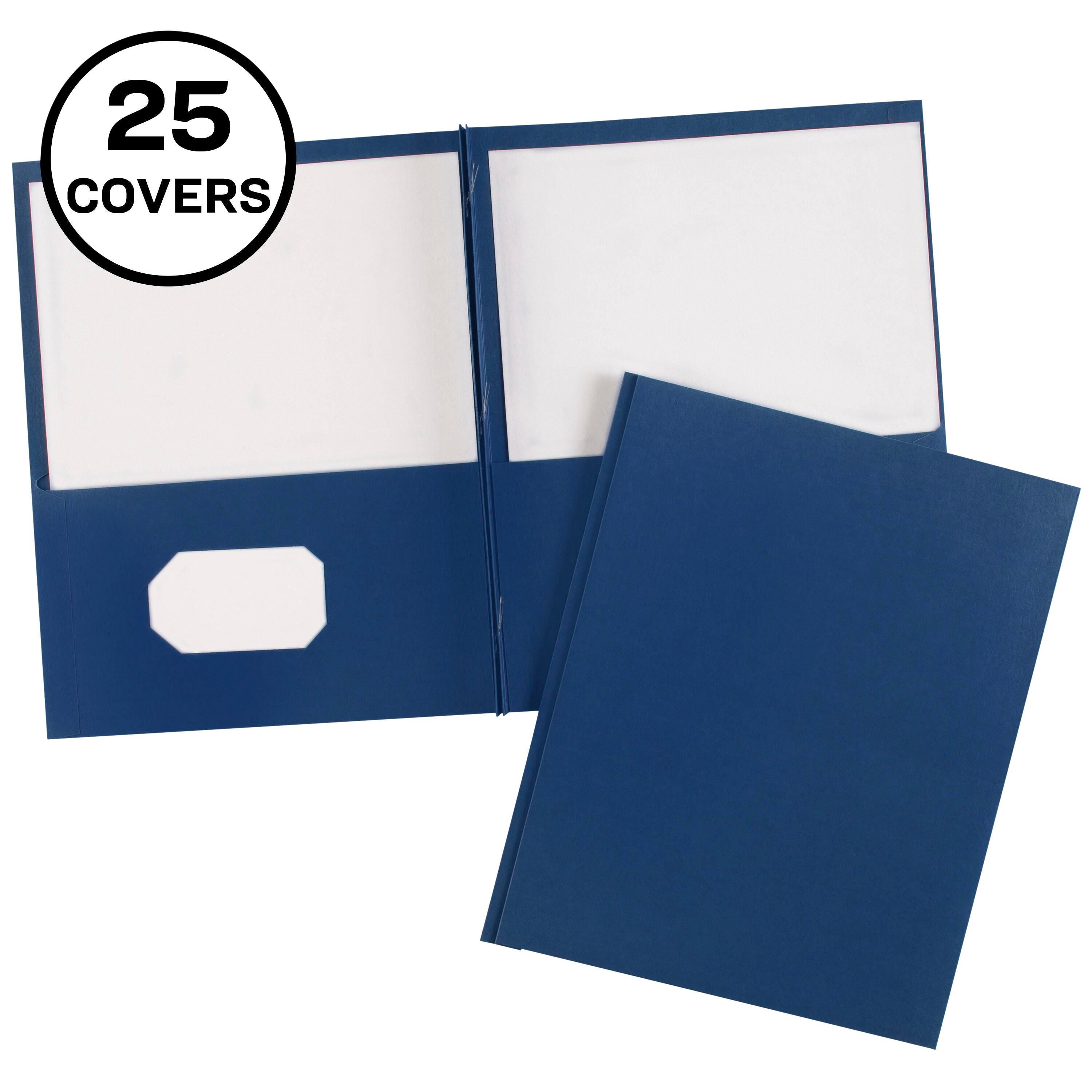 FOLDER 2-POCKET W/FASTENER 70 SHT CAP DK BLUE PK OF 25