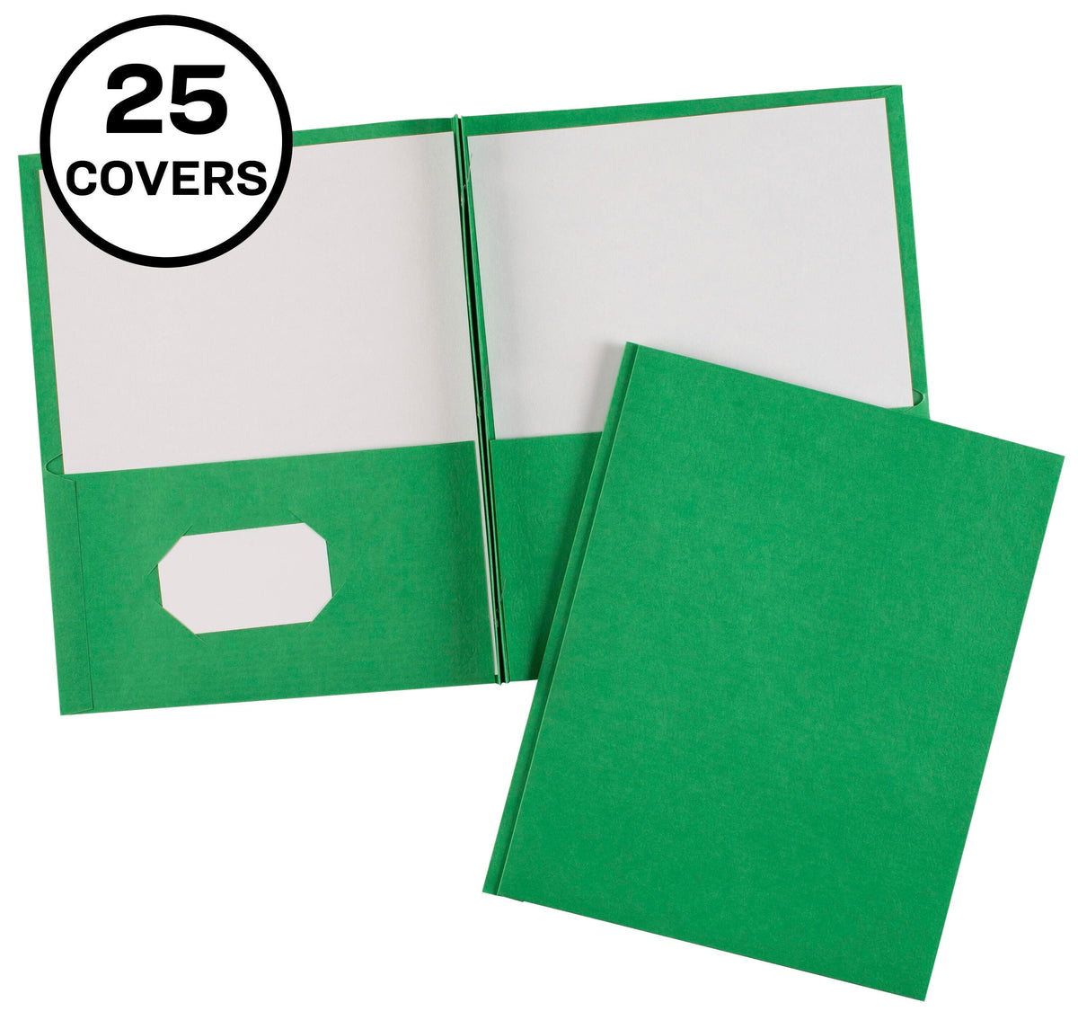 FOLDER 2-POCKET W/FASTENER 70 SHT CAP GREEN PK OF 25
