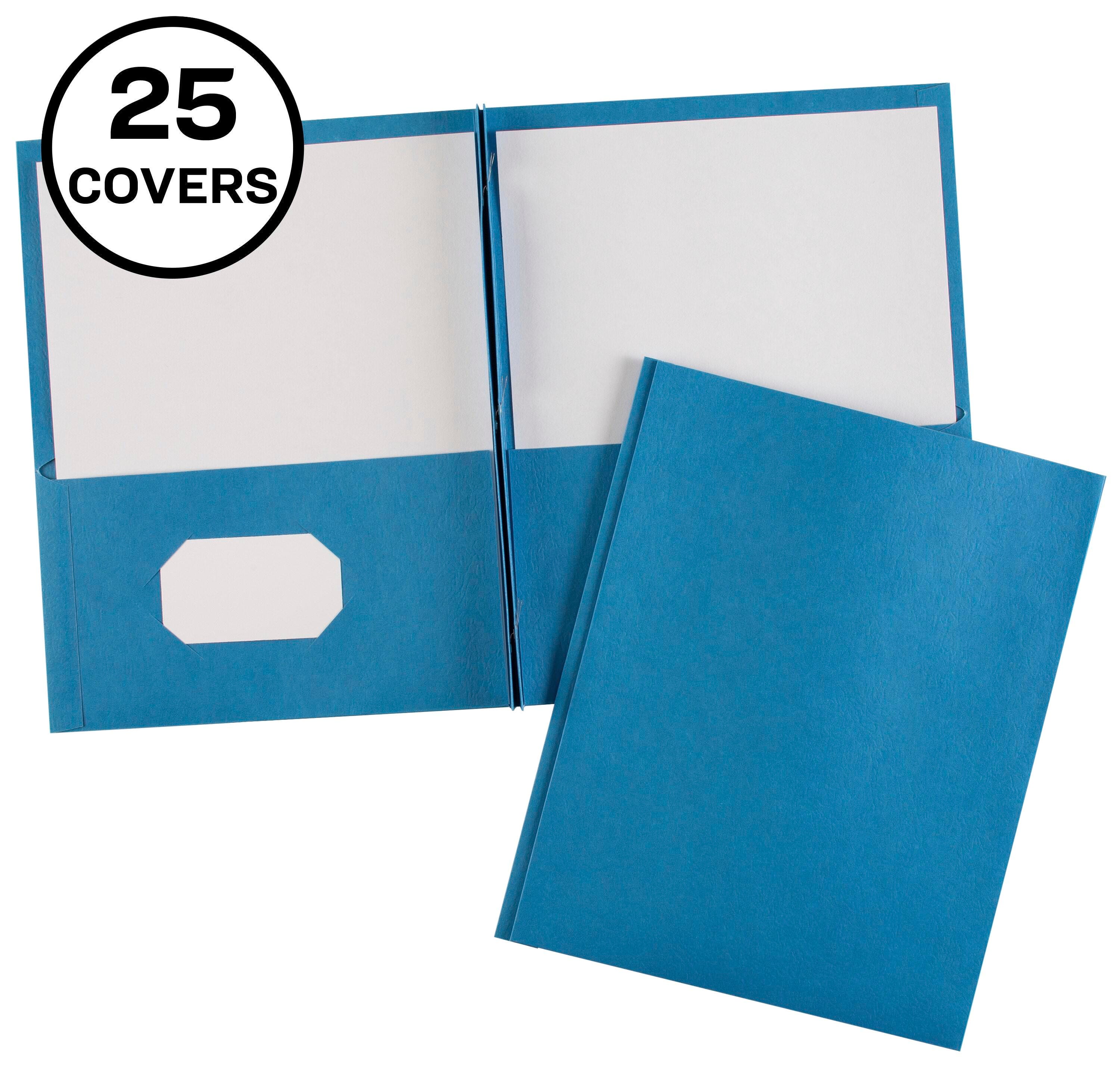 FOLDER 2-POCKET W/FASTENER 70 SHT CAP LT BLUE PK OF 25