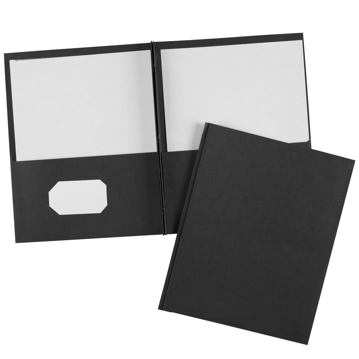 FOLDER 2-POCKET W/FASTENER 70 SHT CAP BLACK PK OF 25