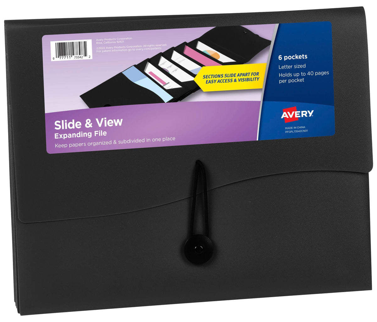 ENVELOPE POLY EXP VIEW 8 1/2 X 11 IN 6PKT BLK