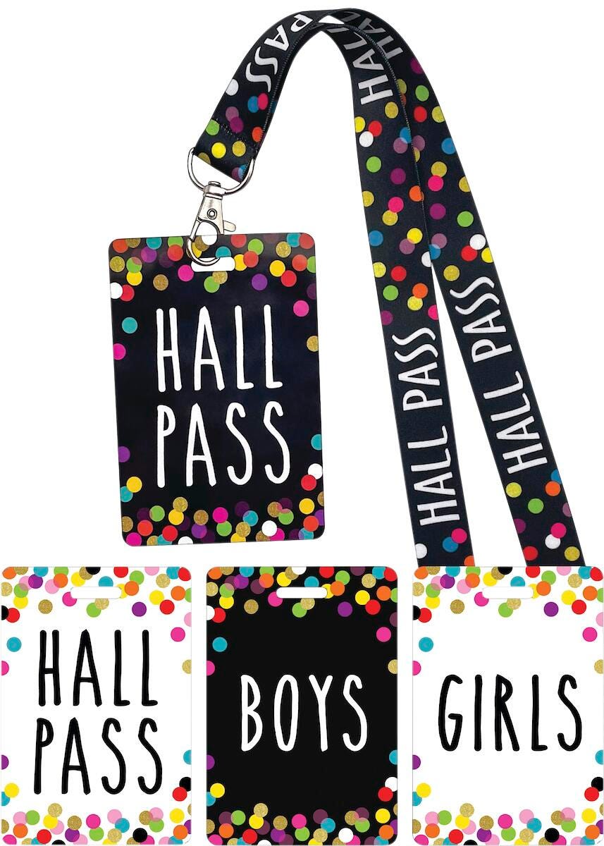 HALL PASS LANYARD CONFETTI