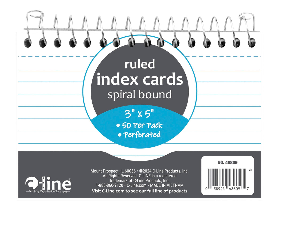 PAPER INDEX CRD NTBK 3 X 5 IN WHT 50 SHT